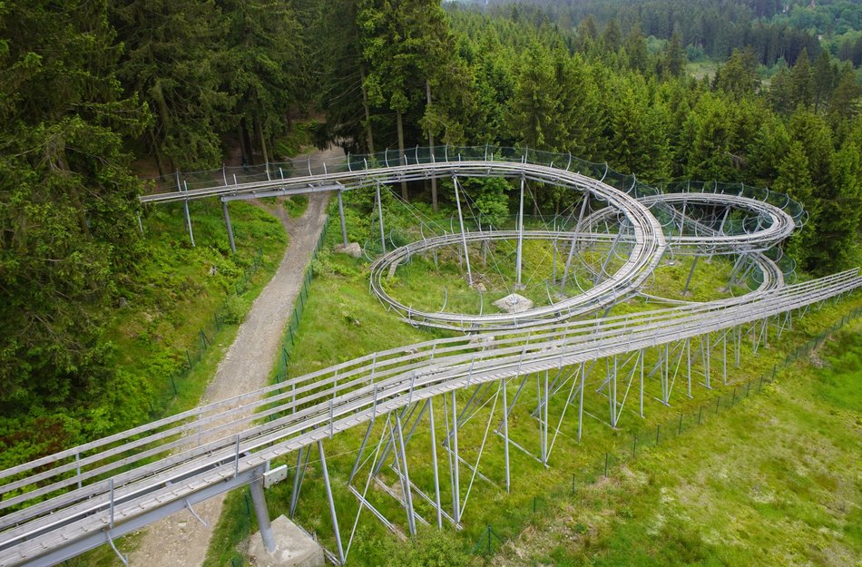 Verlauf der Sommerrodelbahn Hahnenklee 