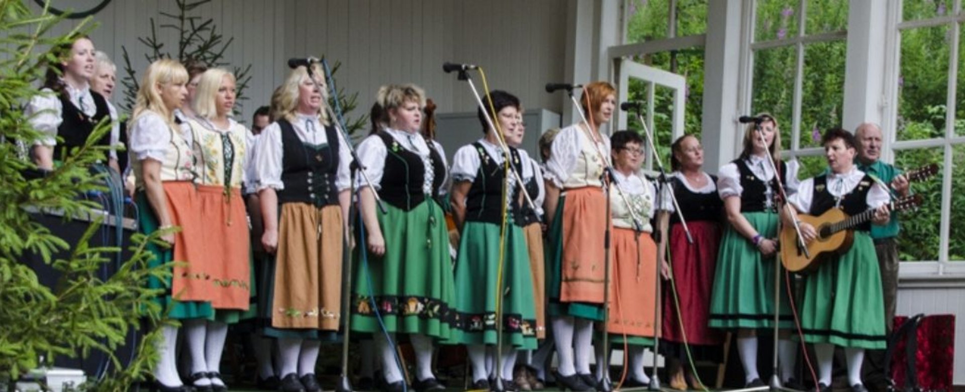 Gruppe des Heimatbunds steht auf der Bühne 