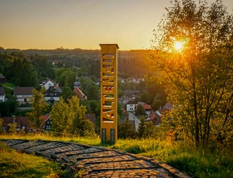 Blick auf Altenau bei Sonnenuntergang