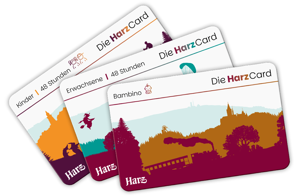 die verschiedenen Harz-Cards werden als Gruppe präsentiert