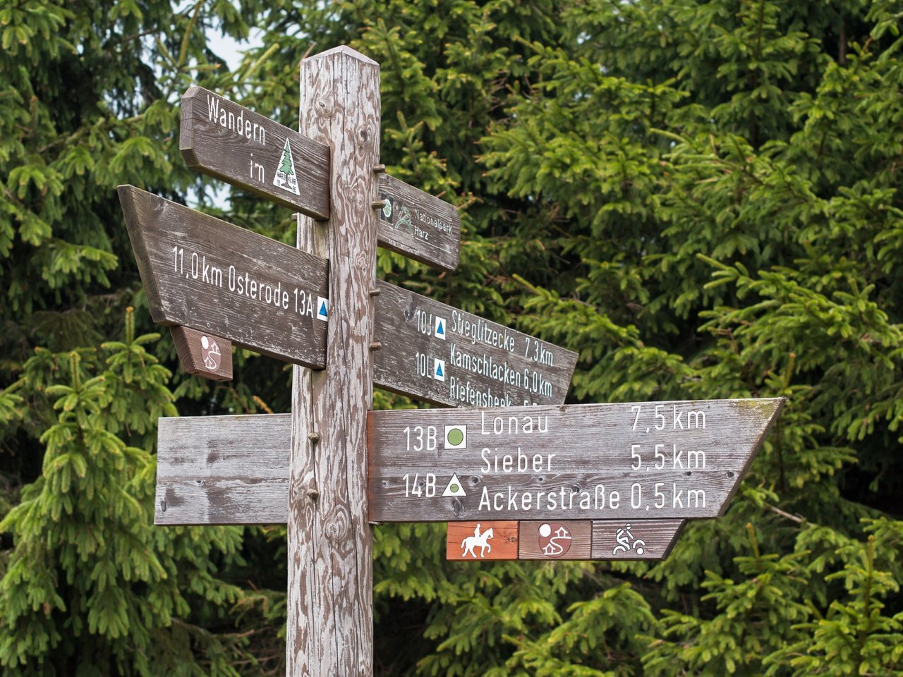 Wegweiser Oberharz wandern 