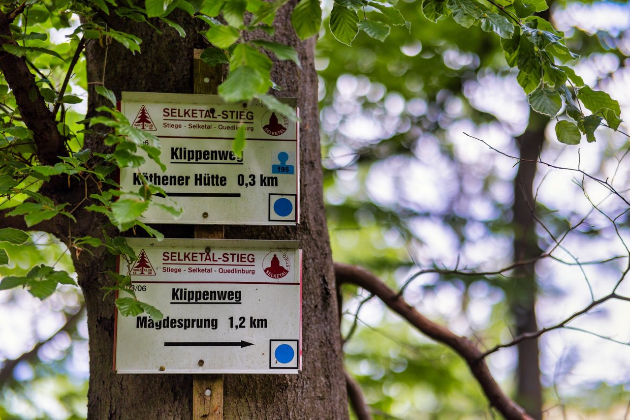 Selketal Oberharz Wegweiser wandern