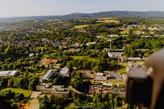Blick aus Hubschrauber auf Clausthal-Zellerfeld 